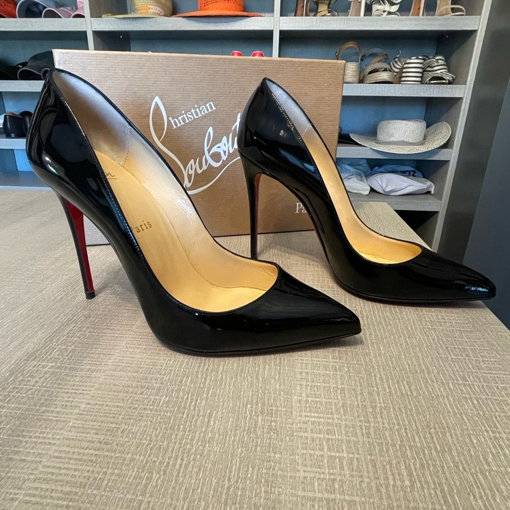 Christian Louboutin black patent leather Pigalle pumps